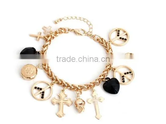 >>NEW SW16607 promotion charm bracelet peace cross bracelet//