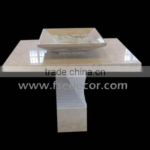 Natural Marble Vessel Sink Pedestal