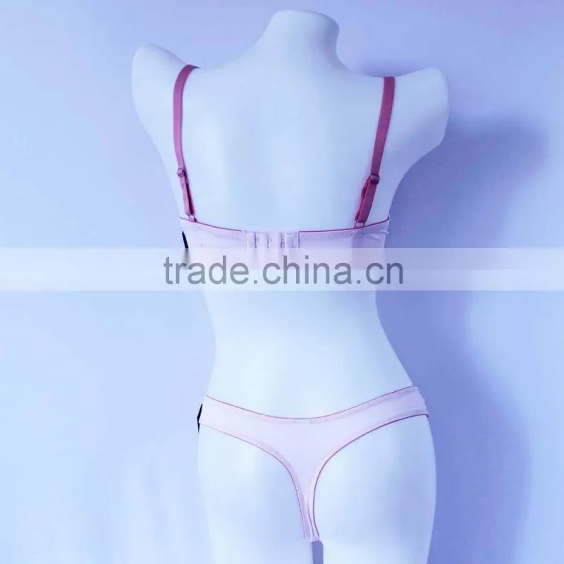 Custom basic girls ladies lingerie set cotton bra panty set