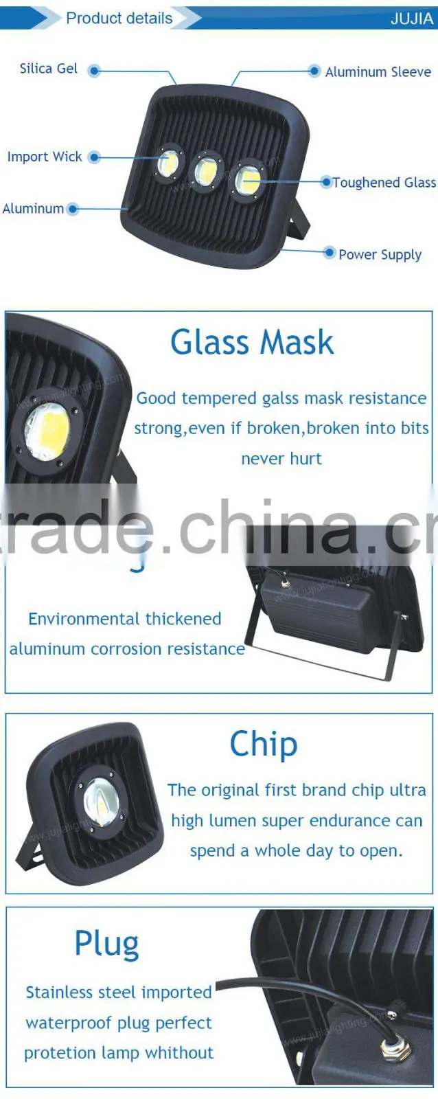 Up and down OEM ODM 30w 60w 100w 150w led floodlight