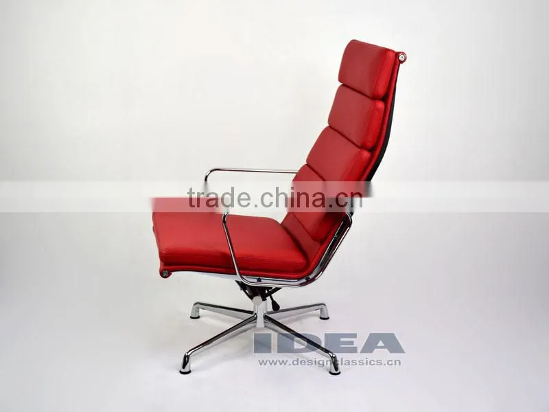 Replica Charles Management Soft Pad Lounge Chair - Red Genuine Leather