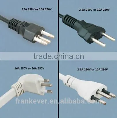 Brazil standard power cord with plug 250V
