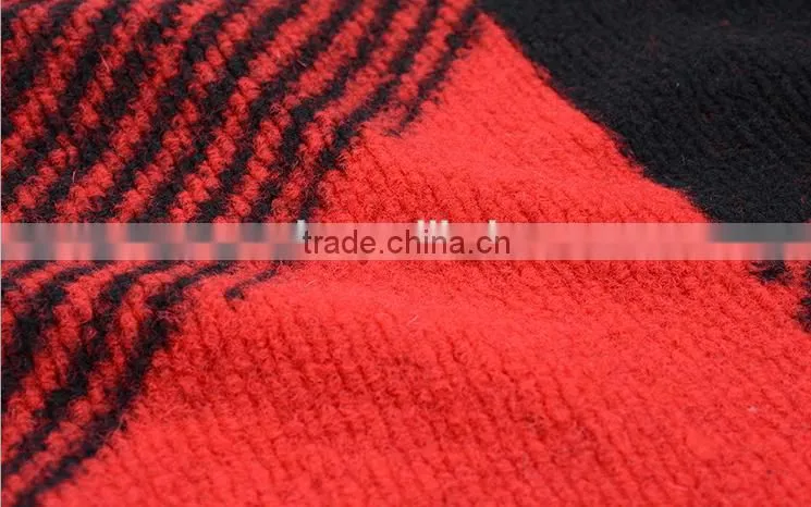2016 black and white new jacquard design wool blend fabric for woman's overcoat