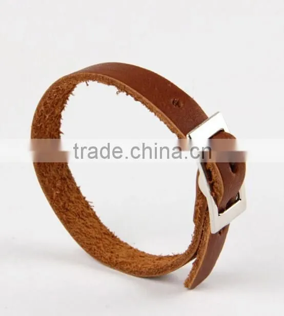Custom handmade genuine leather cuff bracelets for men