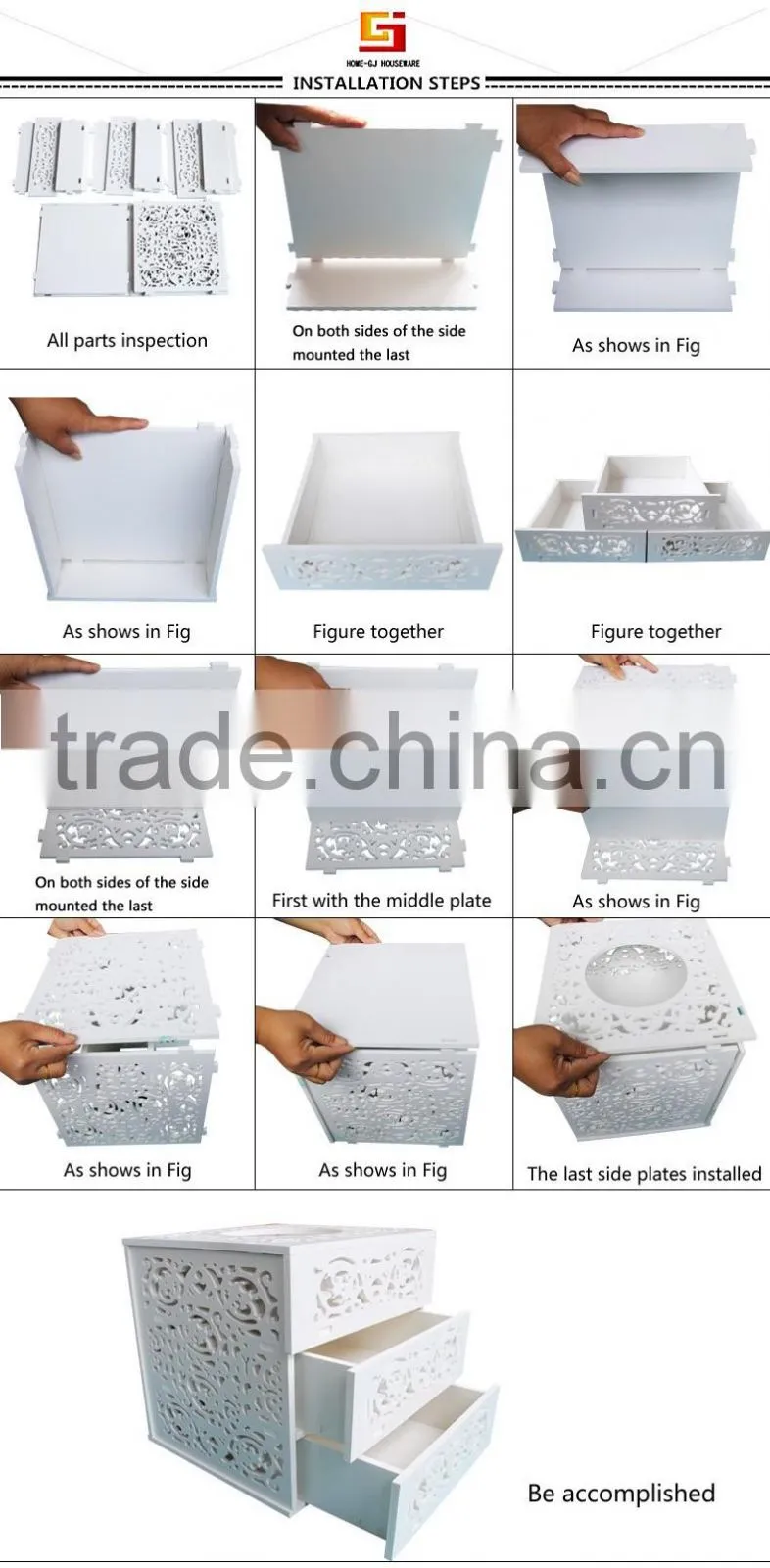 Storage box CD/DVD drawer wood plastic desktop organizer accessory box