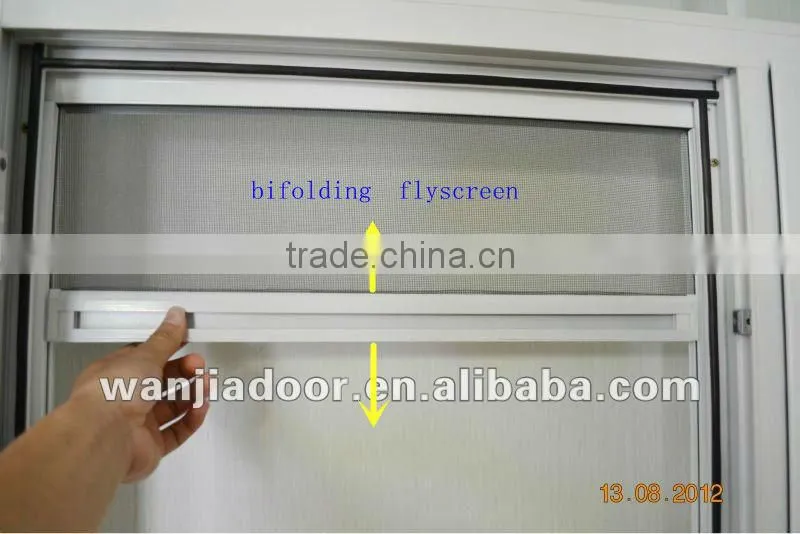 invisible fly screen window/pvc casement window with accoridion screen window/guangzhou