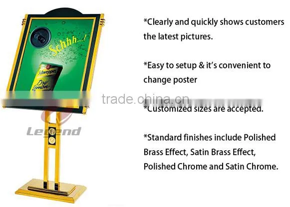 Hotel equipment luxury sign board stand in China