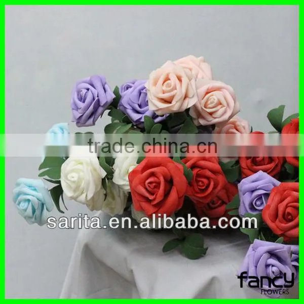 hot sale 5 pcs artificial royal blue rose flowers