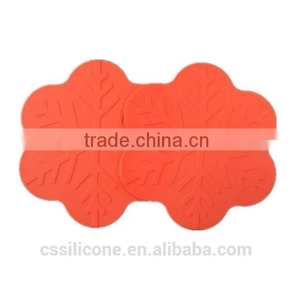 High temperature resistance silicone mat/snowflake shape table mat/custom made cup mat