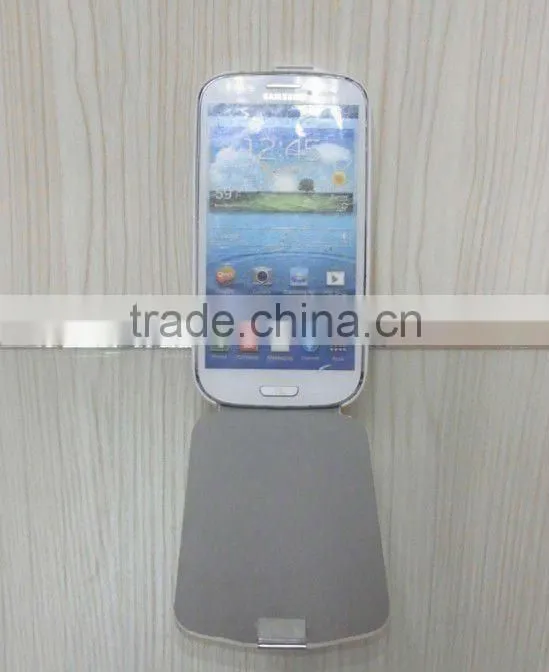 White phone case / foldable cell phone leather case / case for samsung galaxy S3 I9300