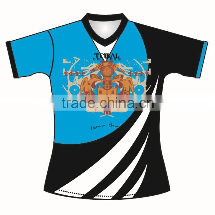 New arrival 100% polyester subliamtion custom rugby jersey