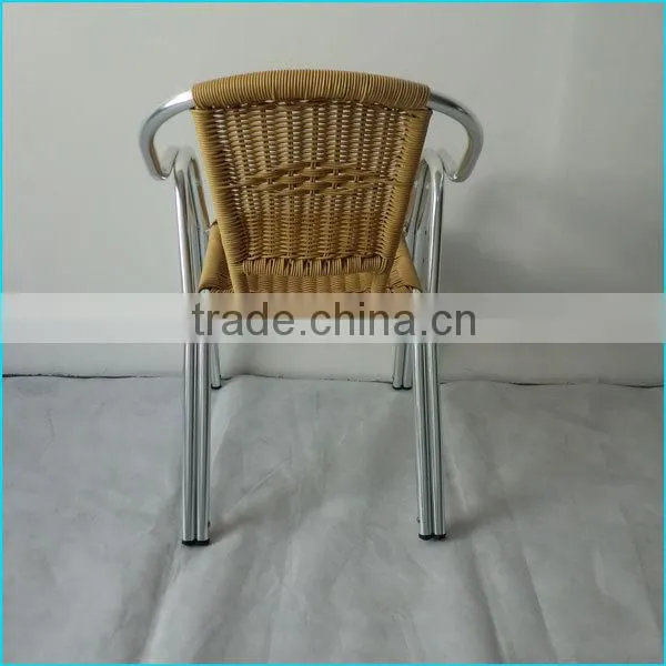 Double tube aluminum rattan chair