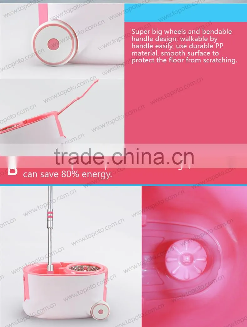 topoto mop telescopic handle easy mop rotating mop with flat mop head