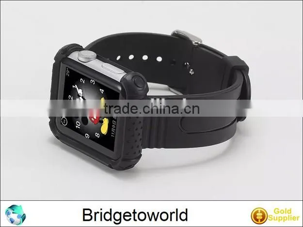 Colorful Protective Case with Silicone Watch Band Wrist Strap For Apple Watch