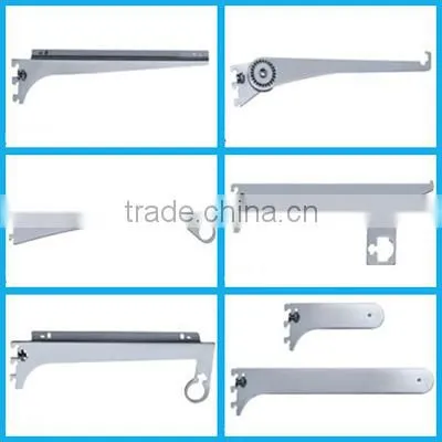 Chrome slatwall supports for wooden / glass dispaly