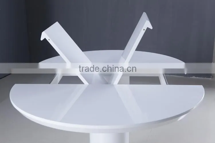 2016 New Designs white light expandable round dining table