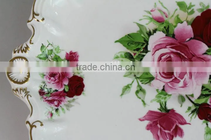 various certificates ceramic plate ,cheap porcelain plate with custom desgin,wholesale plates serving dishes for daily used.