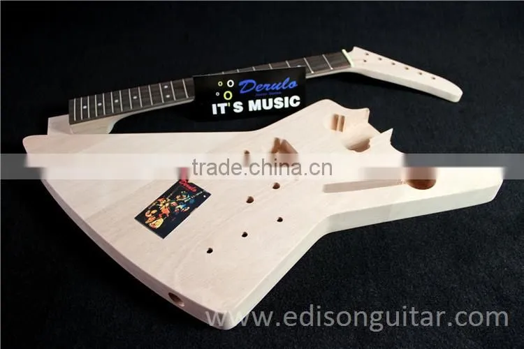DIY Unfinished Electric Guitar Kits Solid Mahagany China Guitar Factory MX-012