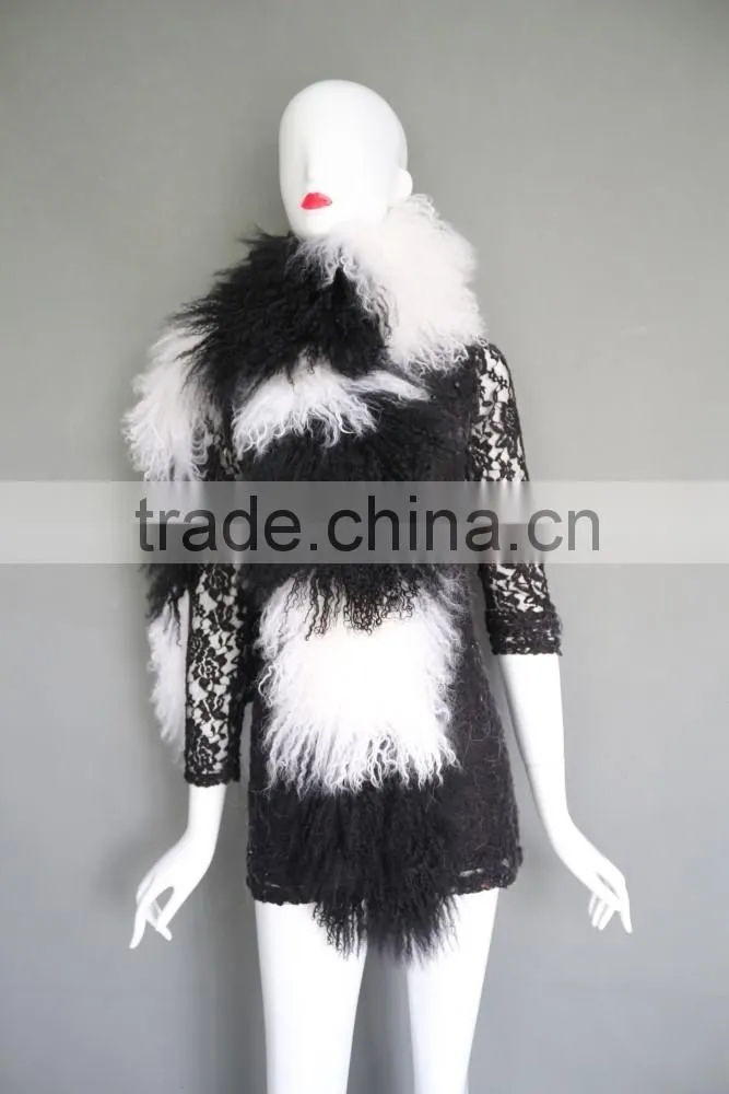 Big fur tibet lamb scarf colorful scarf warm winter scarf long fur scarf for 2016 winter fashion