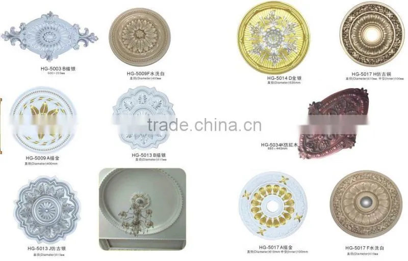 high quality factory price pu moulding /lamp holder/ pu medallion/pu foam ceiling tiles /medallion for interior decoration