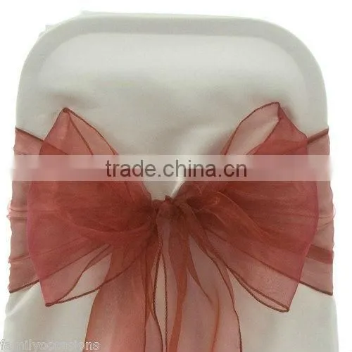 ORGANZA BOWS CHAIR SASH BOWS COVER FOR WEDDING DECOR ANNIVERSARY PARTY SASHES BOW