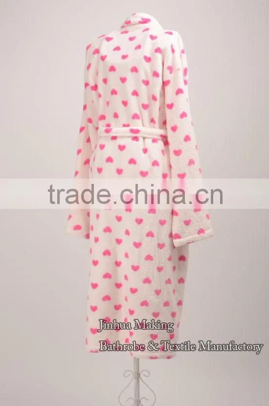 Tiger stripes high grade women flannel /fleece polyester bathrobes