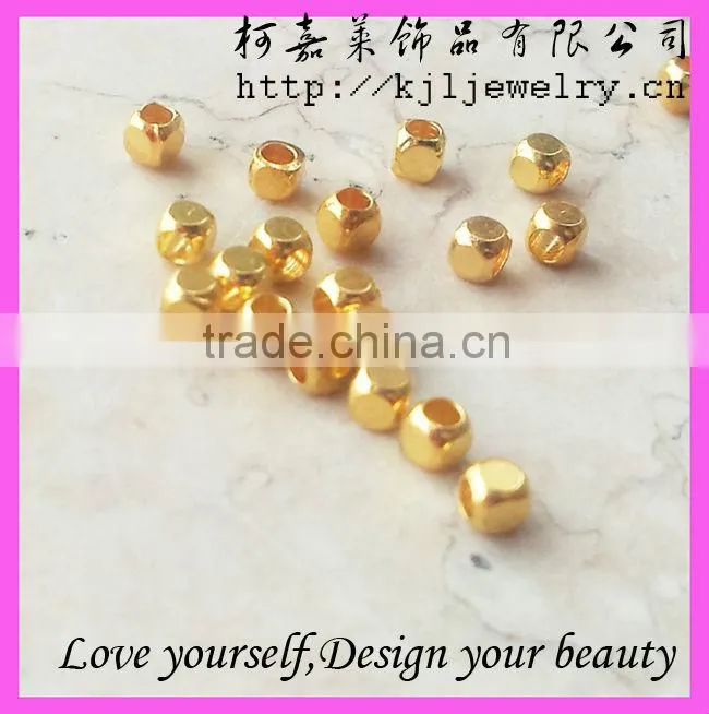 wholesale loose beads, metal gold alloy facted nugget beads