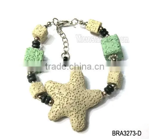 Braided handmade lava stone bracelet