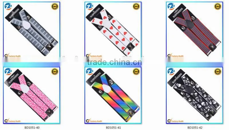 Fahion British Flag Printed Elastic Wedding Wen And Women Braces Suspenders