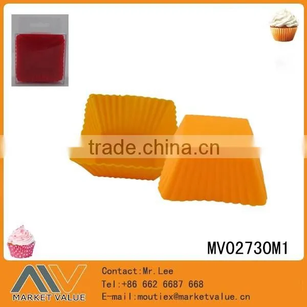 KITCHEN ECO- FRIENDLY HOT SELLING SQUARE TYPE SHAPE SILICONE COLORFUL HIGH HOT CAKE MOULD MOLD IN PVC BOX