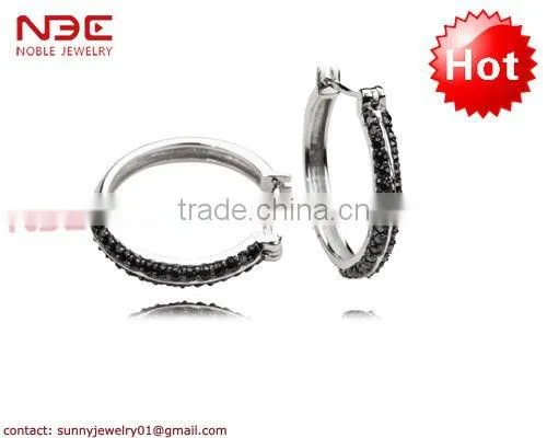 925 silver hoop earrings with AAA CZ Stones