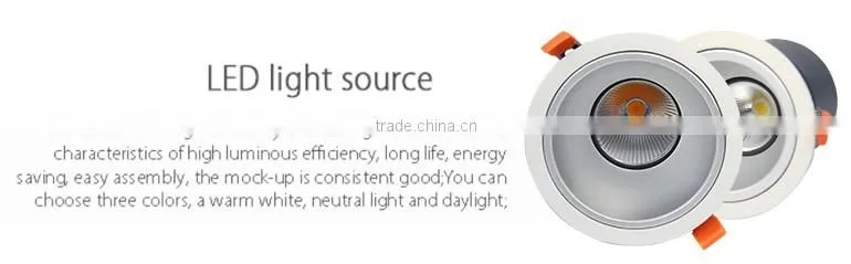 Elegant looking wholesale 15w cob recessed downlight 3000k for hotel project