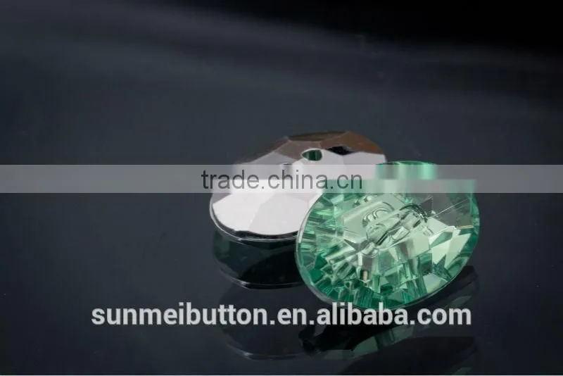 Taiwan Manufacturer Oval Shaped 2 Holes Transparent Acrylic Button