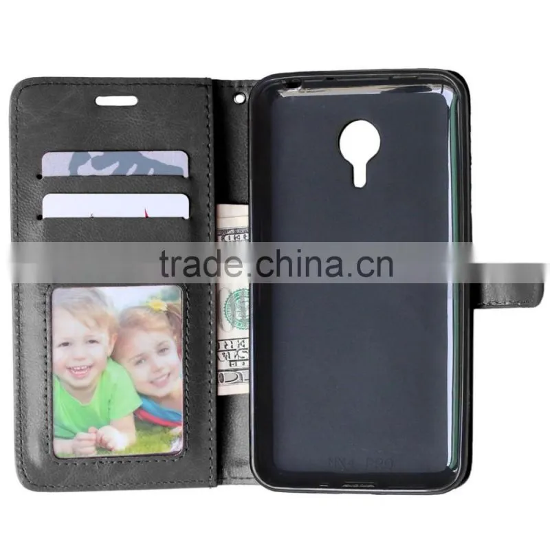 Mobile Phone PU Leather Flip Card-slot Case for Meizu MX4 Pro