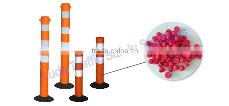 Unbreakable EVA flexible roadway plastic barrier post with super bright reflective