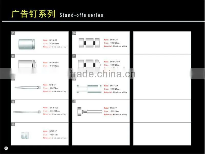 Glass Spacer Dia.16*25mm in Aluminum material