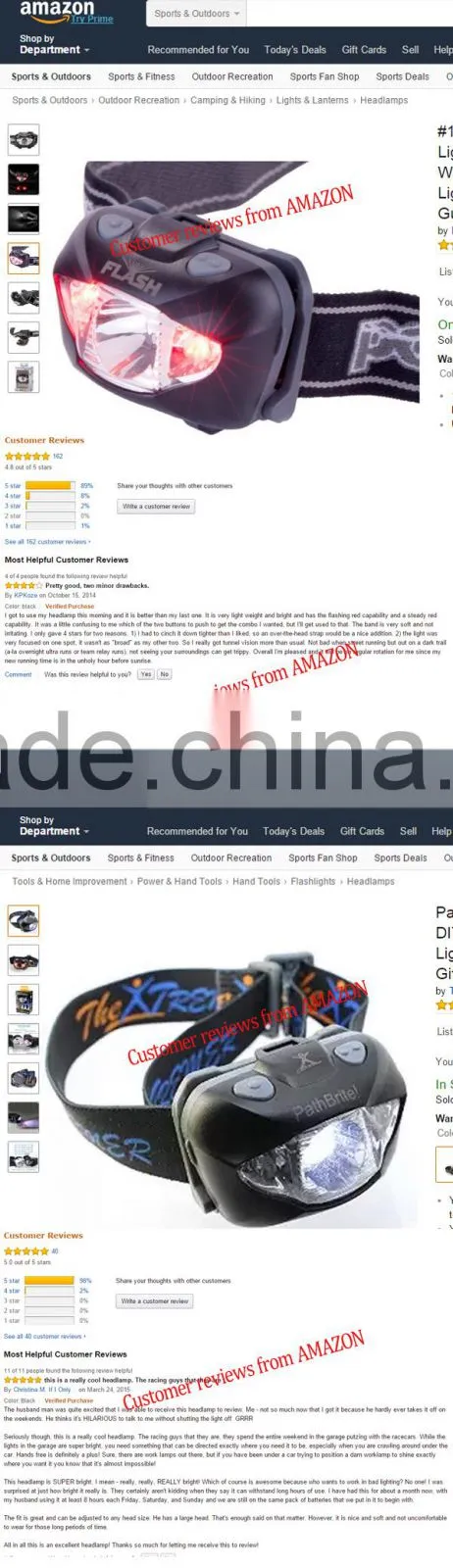 Customized color 3 led motion activated led waterproof headlamp