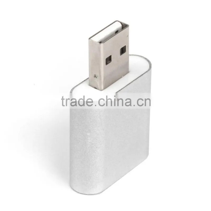 External USB2.0 to 3D Virtual Audio suond card Aadapter 7.1 CH with 3.5mm Stereo Headphone/Speaker and Mono Microphone Jacs