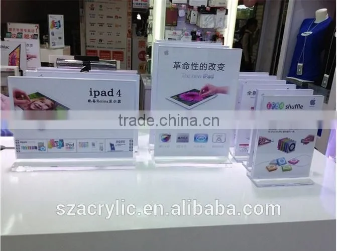 A4 acrylic sign holder for Cell phone store,supermarket,cinema