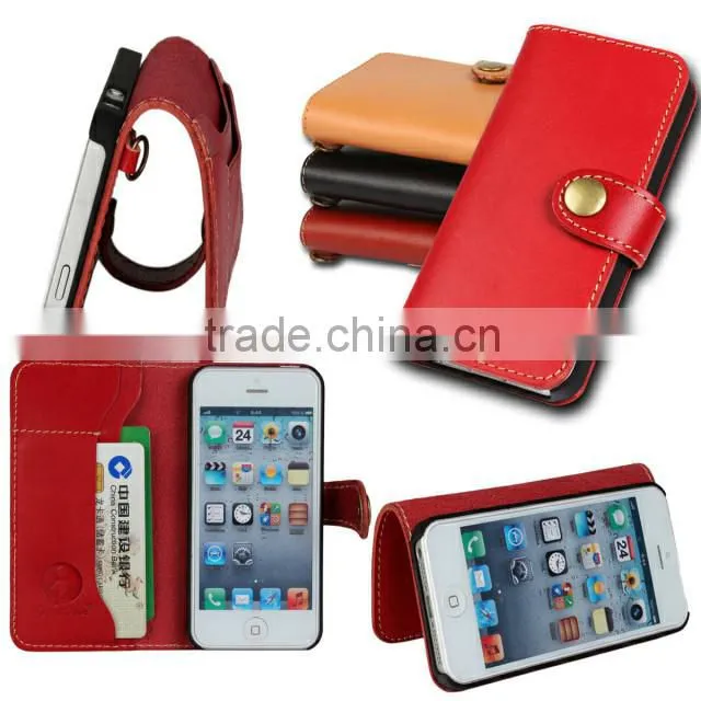 High quality mobile phone case For Apple iphone 5G flip cover back skin pouch for iPhone 5G