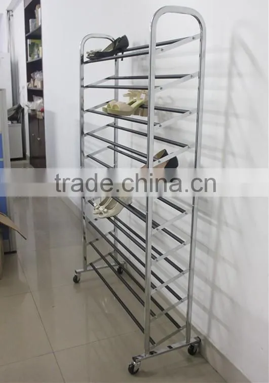 New Design Easy Assembled 10 tiers metal Shoe Rack,High Saving Space Metal Shoe Rack