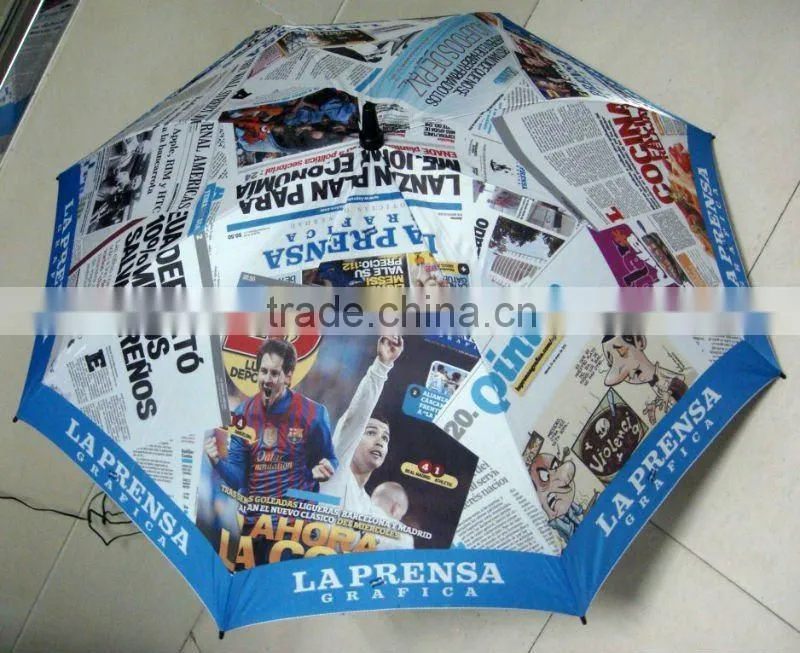 strong windproof double ribs straight newspaper umbrella
