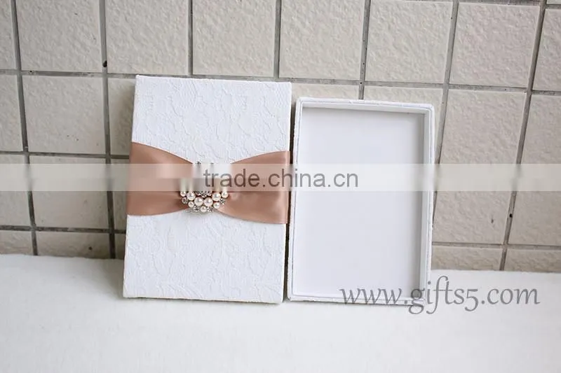 Elegant White Wedding Invitation Card Box With Professional Supplier