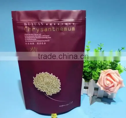 Resealable stand up plastic tea bag with zipper top for wholesale