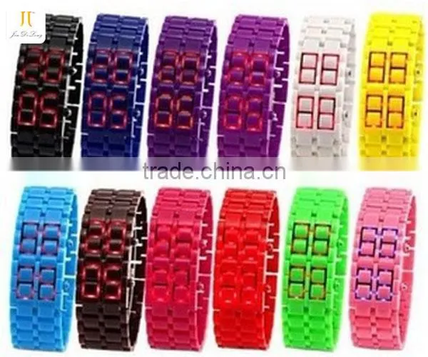 Fashionable color soft lava LED watche men's led light up watches