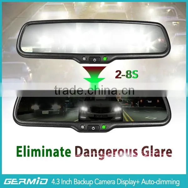 car rearview mirror with reverse camera rearview monitor and OEM parking sensor 4 replaceable detectors