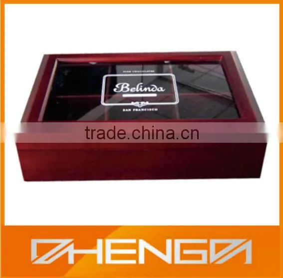 Hot!!! Customized Made-in-China Elegant Glossy Red Lacquer Logo Printing VIP Tea Gift Box(ZDW13-T026)