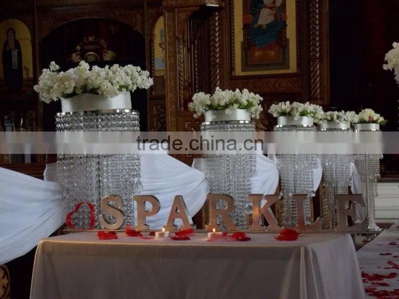 Elegant Hot sale!wedding walkway crystal flower stand chandelier for wedding stage