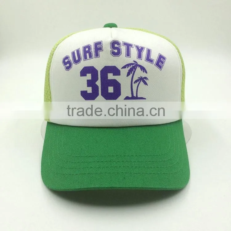 Wholesale OEM promotional 5 panel printing mesh trucker cap