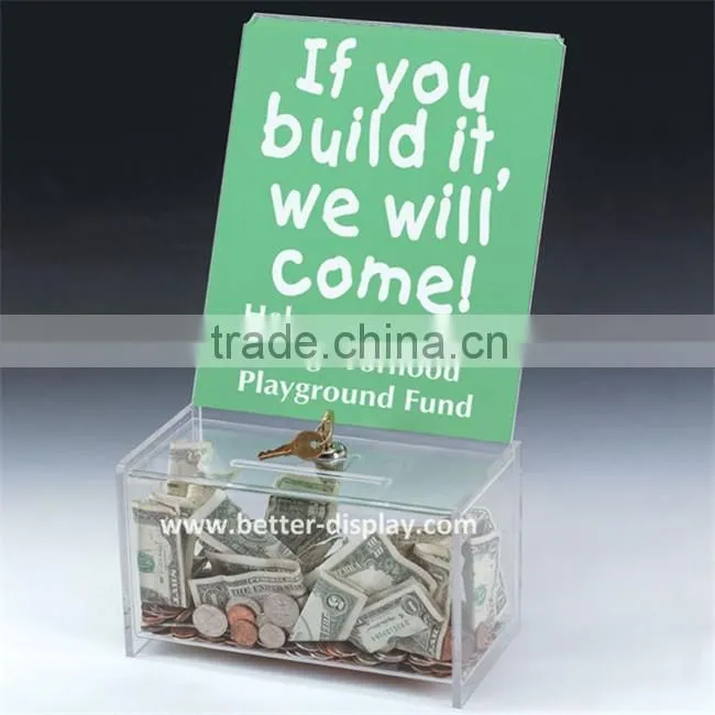 wholesale acrylic collection boxes for charity
